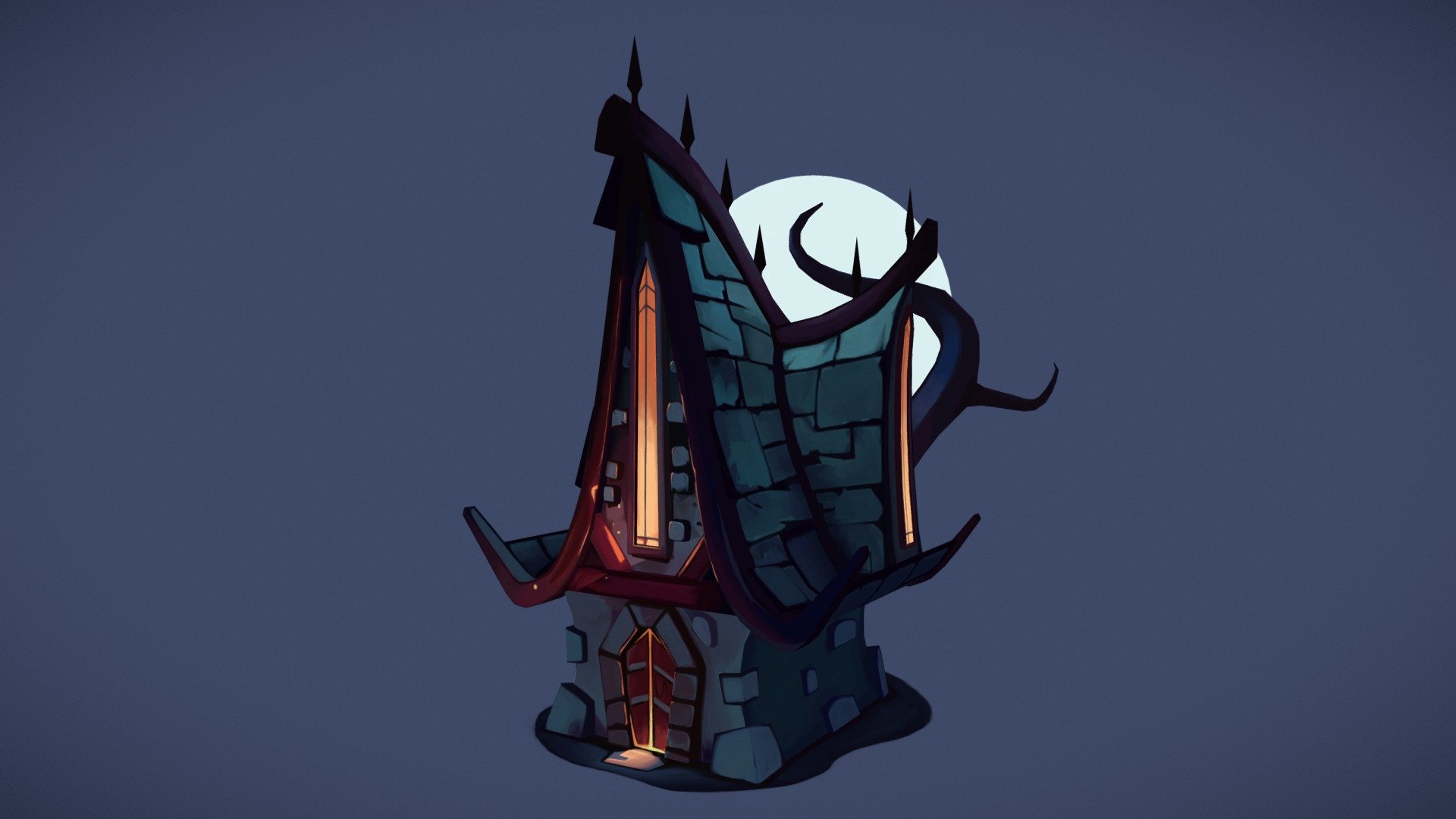 Stylised, handpainted Spooky House modelled in Maya and textured in Substance 3D Painter. Thank you to Samuele Bandini for letting me use his concept art as reference :) - Spooky House - 3D model by Toby Tonks (@tobytonks) 3d model