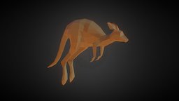 Low Poly Jumping Kangaroo