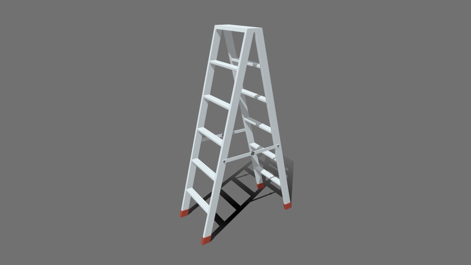 This is a low poly 3D model of an aluminium ladder. The low poly ladder was modeled and prepared for low-poly style renderings, background, general CG visualization presented as 1 mesh with quads/tris.

Verts : 1.484 Faces : 1.460.

The 3D model have simple materials with diffuse colors.

No ring, maps and no UVW mapping is available.

The original file was created in blender. You will receive a 3DS, OBJ, FBX, blend, DAE, Stl, gLTF.

All preview images were rendered with Blender Cycles. Product is ready to render out-of-the-box. Please note that the lights, cameras, and background is only included in the .blend file. The model is clean and alone in the other provided files, centred at origin and has real-world scale 3d model