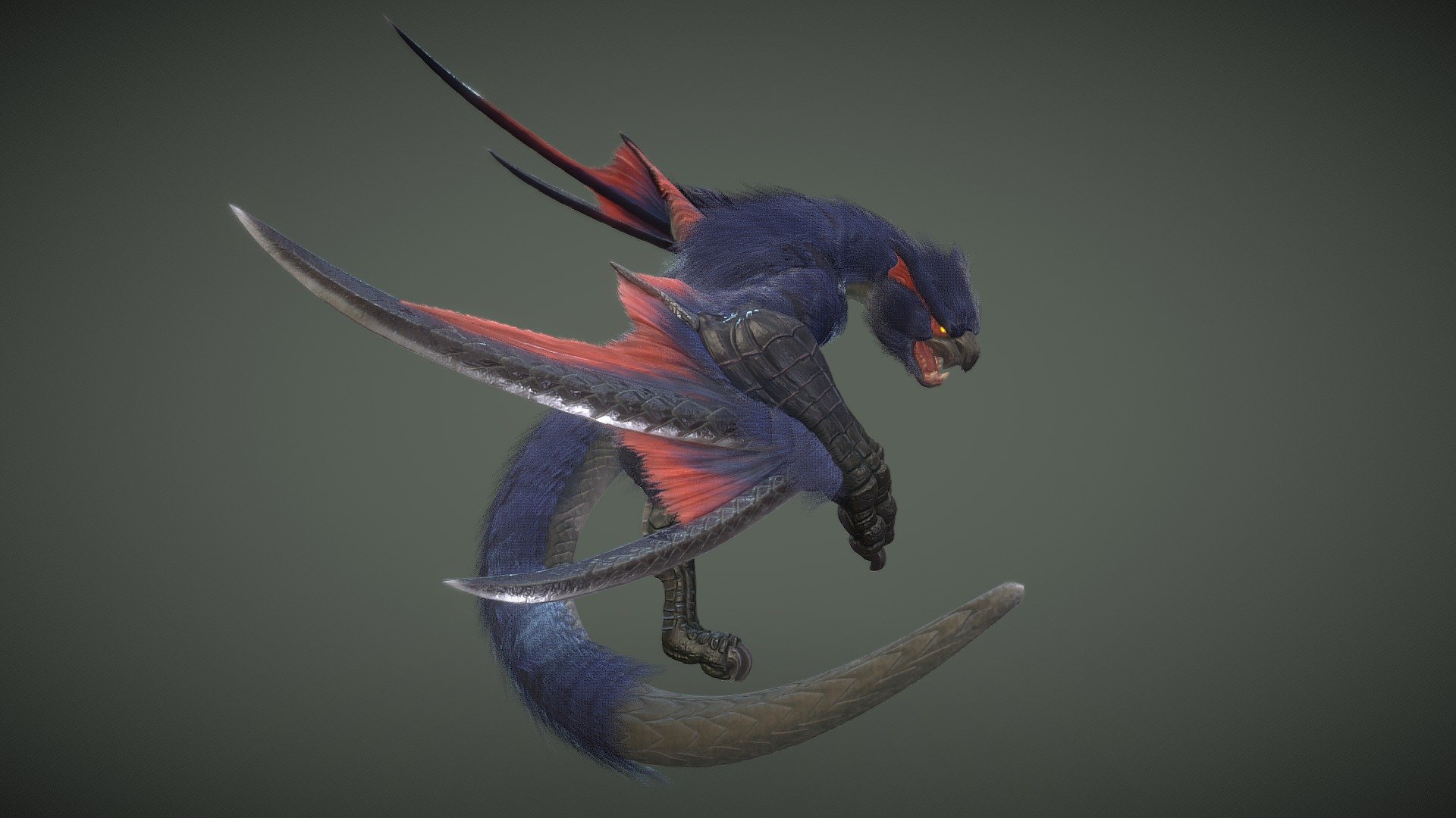 Monster Hunter Fan art. Something i have been working on to practice with hair and fur 3d model