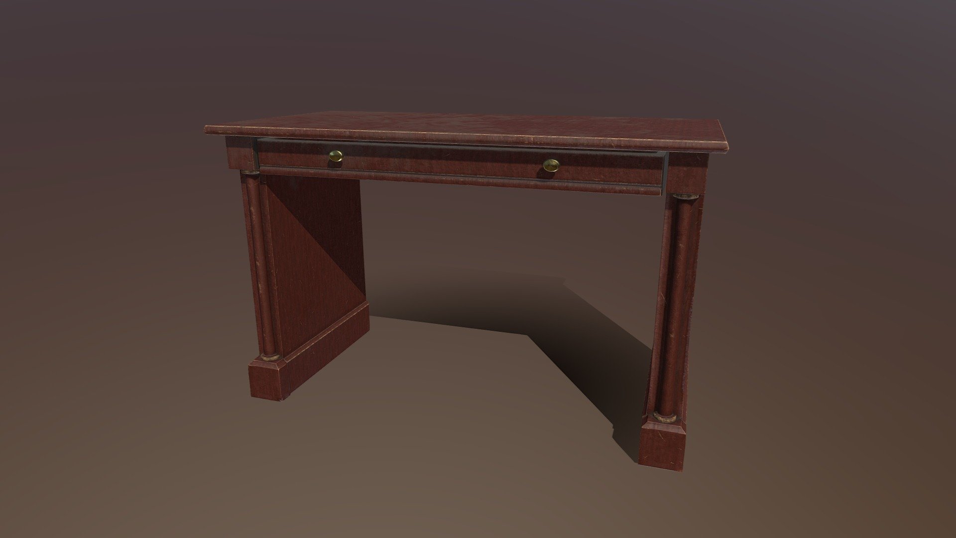 Old wooden desk made with professional standards.

Low poly and ready for a game environment, modeled to real world scale. Includes several file formats to use (fbx, ma, obj, stl) along with Basecolor, Normal, Metallic, Roughness, and ORM maps at 1k, 2k, and 4k resolution 3d model