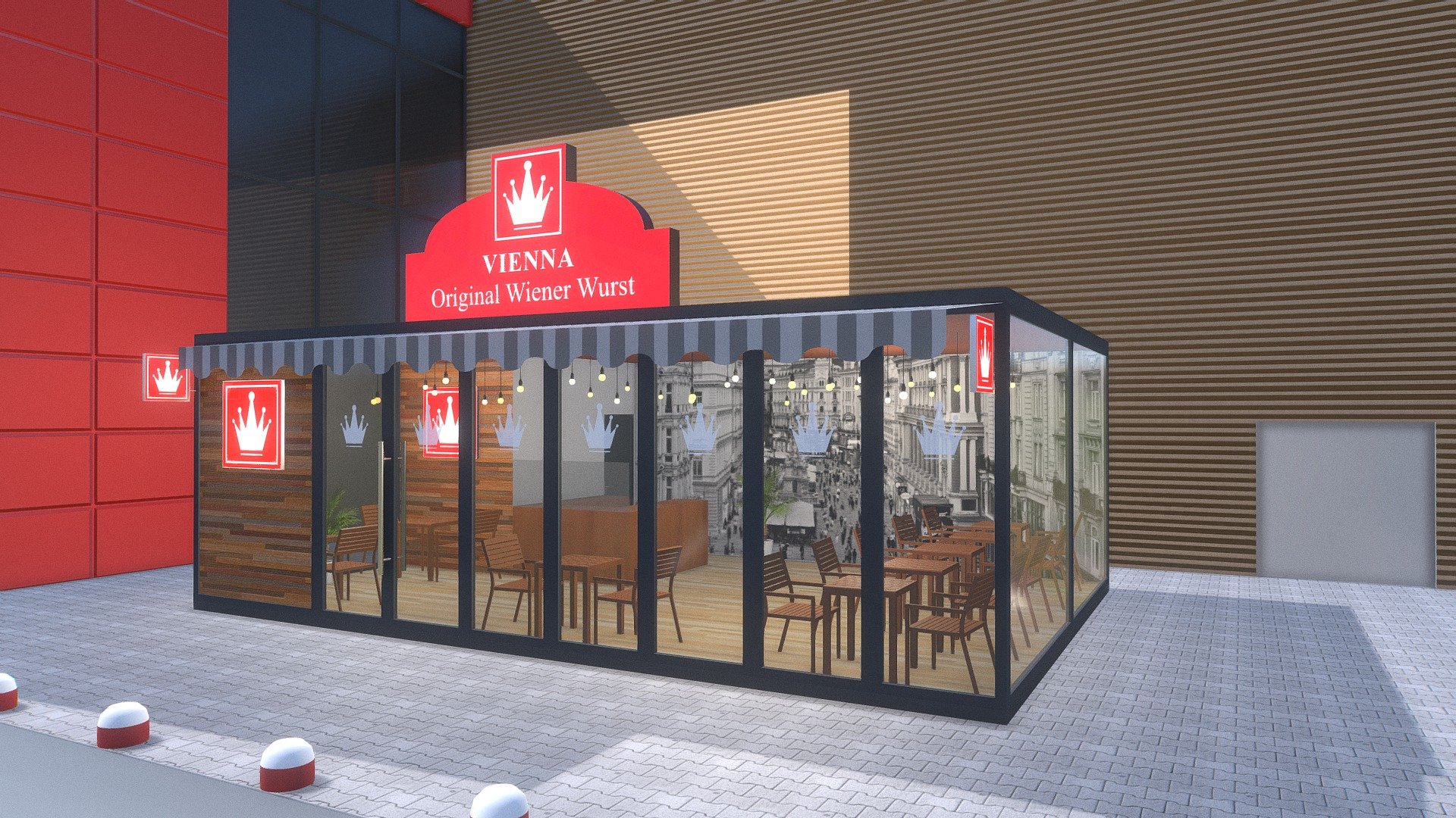 Modelare 3D si randare restaurant din containere.
Proiectare si design: https://graphis.ro - Graphis - Randare restaurant si terasă - 3D model by Patrudoizero Design (@patrudoizero) 3d model