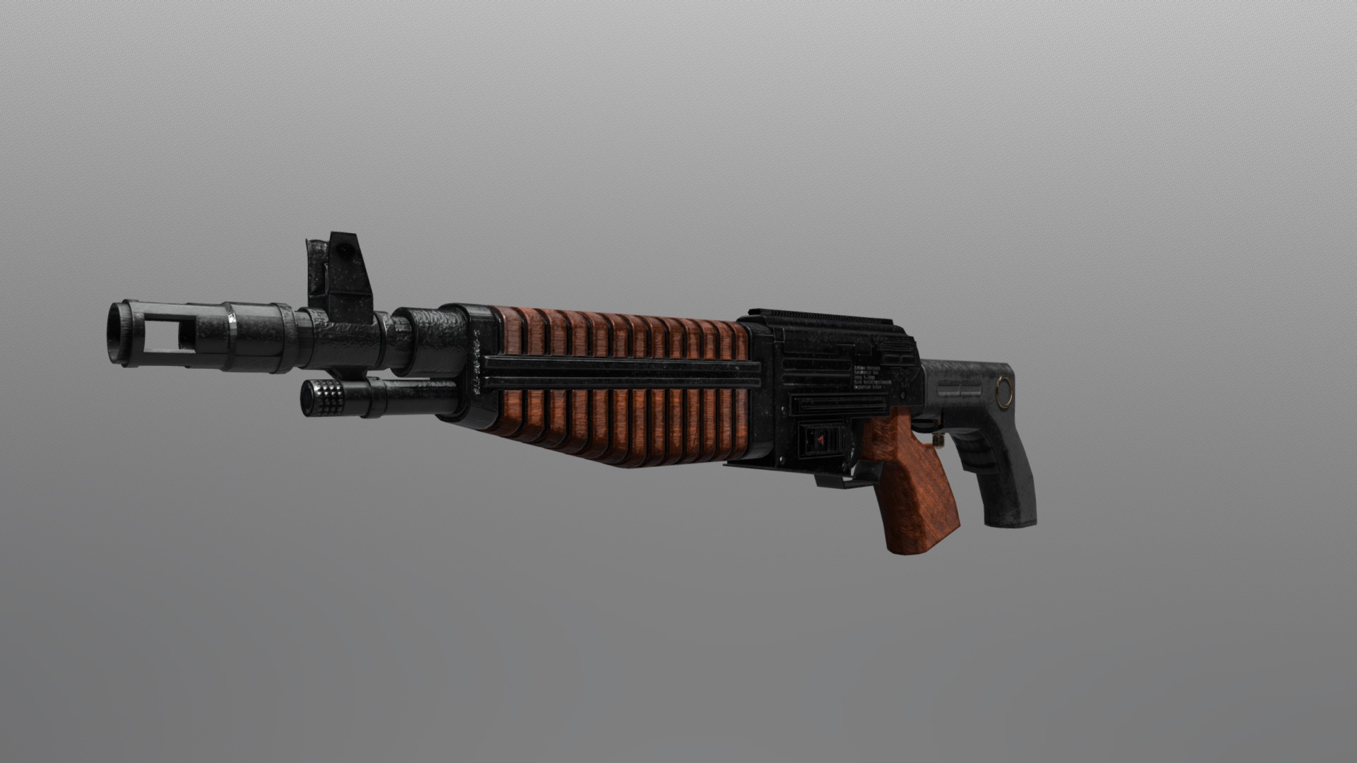 House Escher-Pattern Autogun. Typical weapon of House Escher fron the Hive World of Necromunda.

Made for There is Only War Mod for ARMA III

Link: https://steamcommunity.com/sharedfiles/filedetails/?id=1160452826 - House Escher Autogun - Necromunda - 3D model by kommissarazura 3d model