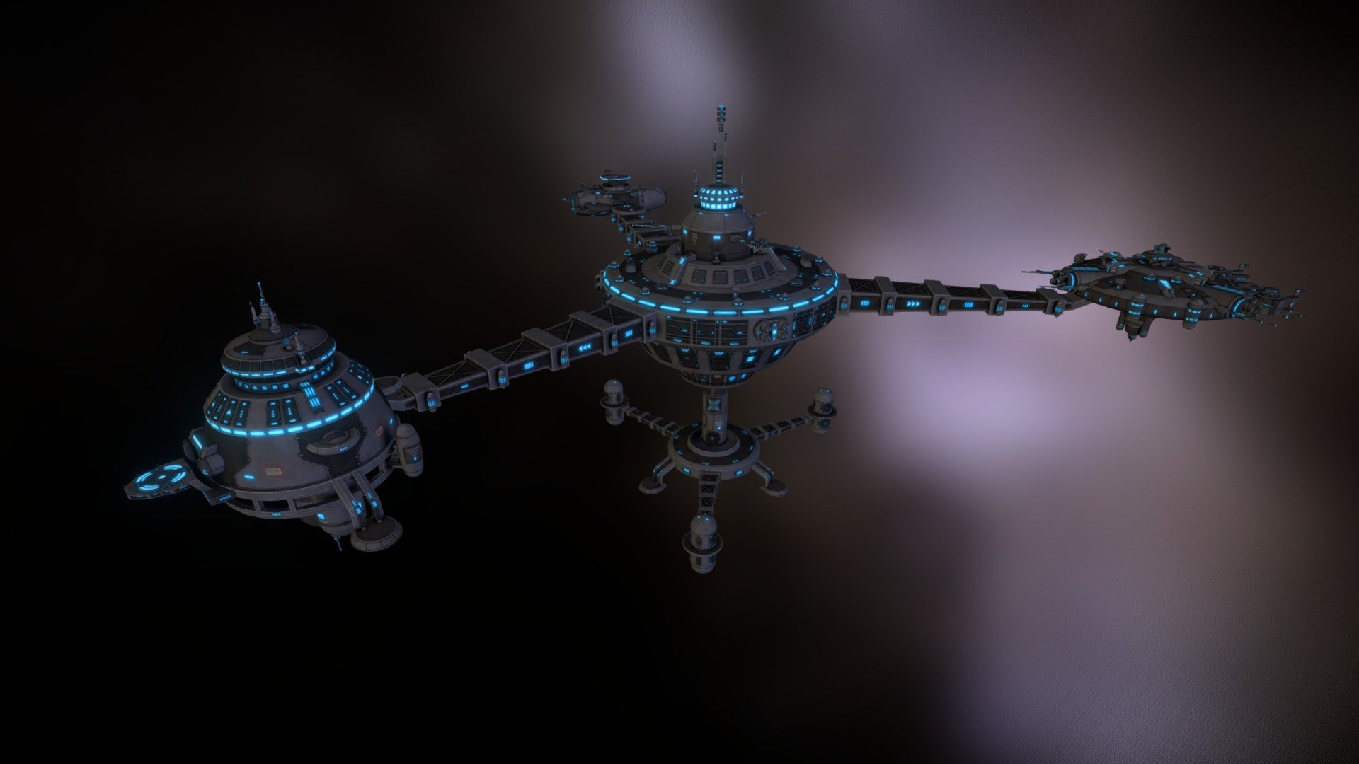 Space station for StarFight game.

Concept Art, Model, Unwrap, Texture by Jaroslav Grafskiy.

More - https://www.behance.net/gallery/21680037/Tenebre-Space-Station - Tenebre Space Station - 3D model by jargraf 3d model