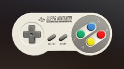 Super Nintendo Controller nintendo, supernintendo, nintendoentertainment, 3d, 3dsmax, texture