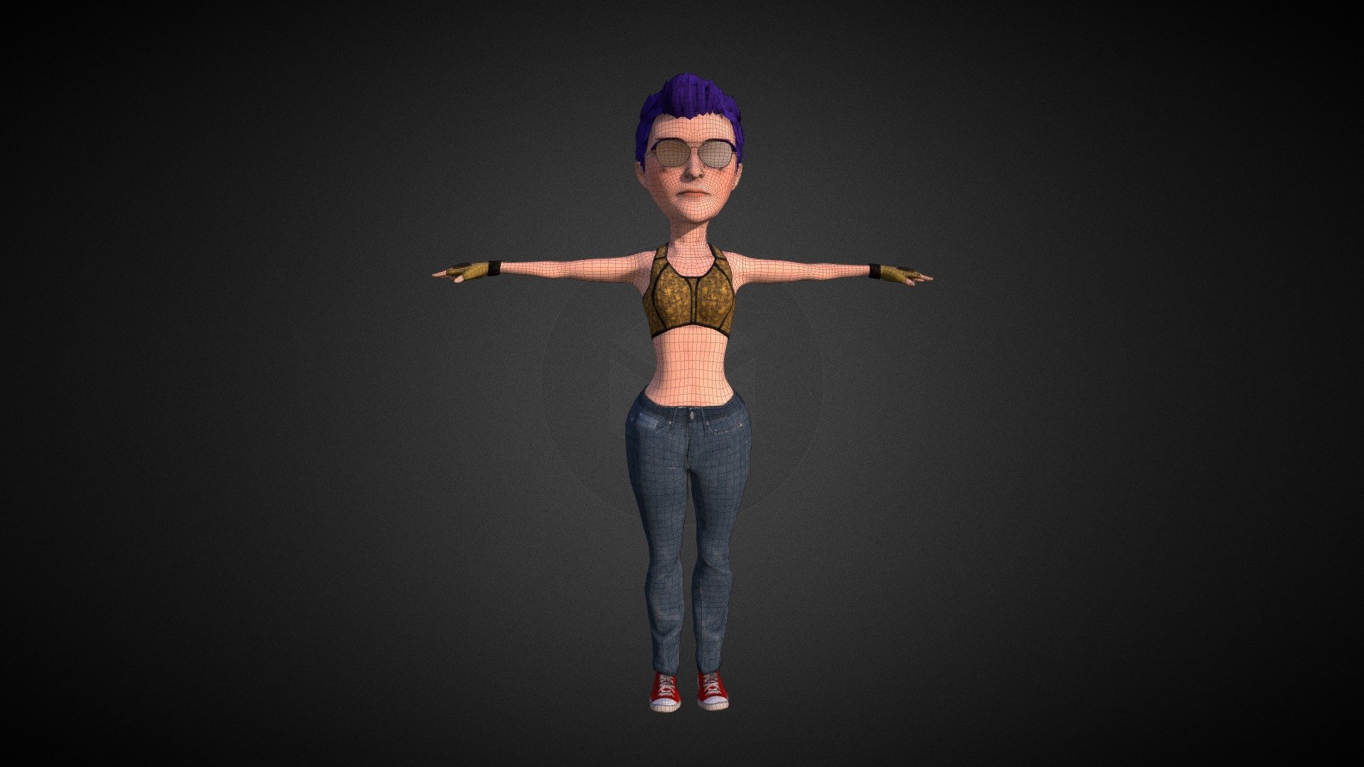 A Simple cartoon woman base model created by me. :) - CARTOON WOMAN - DUDA - Download Free 3D model by Victor Barbosa (@Victor.Barbosa) 3d model