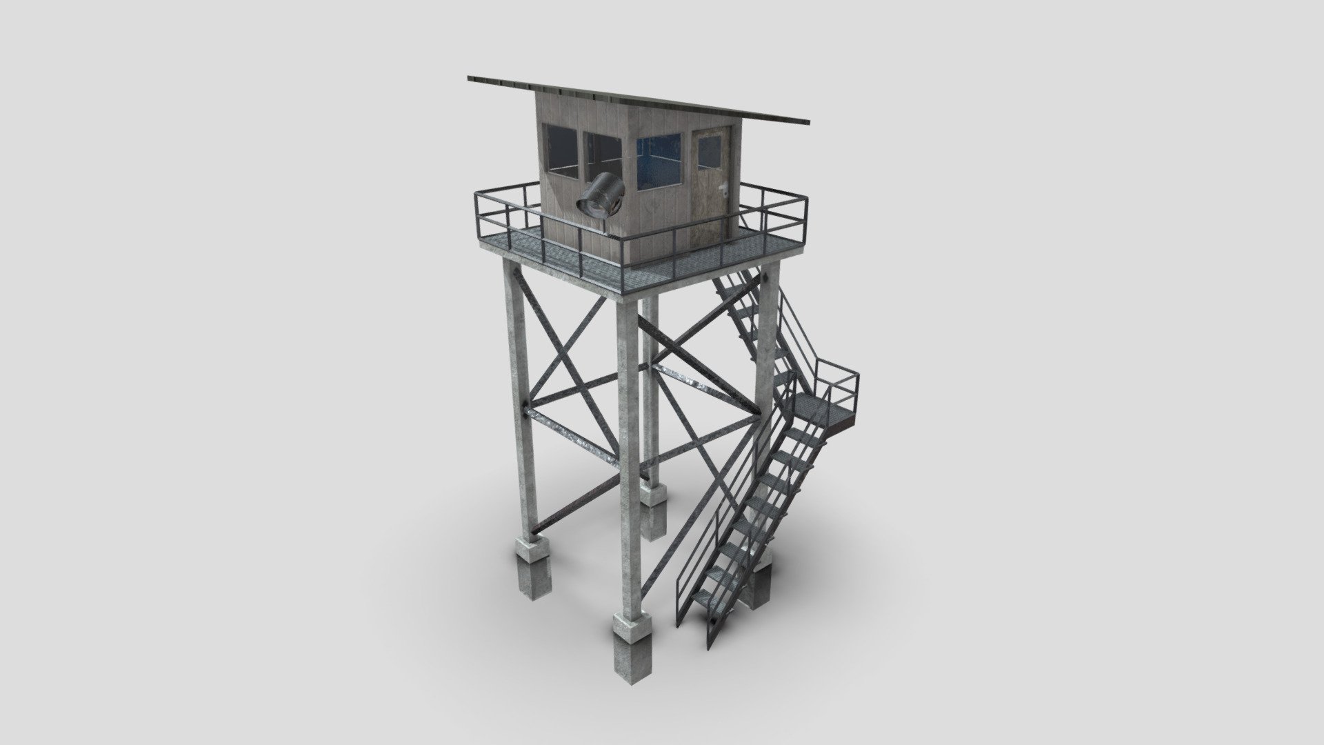 Guard Tower. Ready to be used in games and realtime applications.
Originally made as an asset for top-down game.




Ready for Unreal Engine and other game engines.

PBR material with 2048x textures.

Real world size and design.
 - Guard Tower [Free Asset] - Download Free 3D model by Lex713 (@LunarEclips3) 3d model