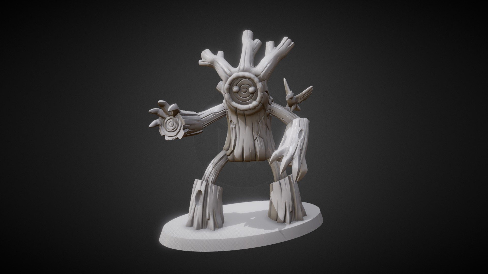 Treant model i made for Vesuvius Media's Dwar7s board game, based on Luis Brueh's concept.
Intended for plastic injection molding, this was split in parts with joints which were drafted at a 6 degree angle.
Created in Zbrush &amp; 3dCoat 3d model