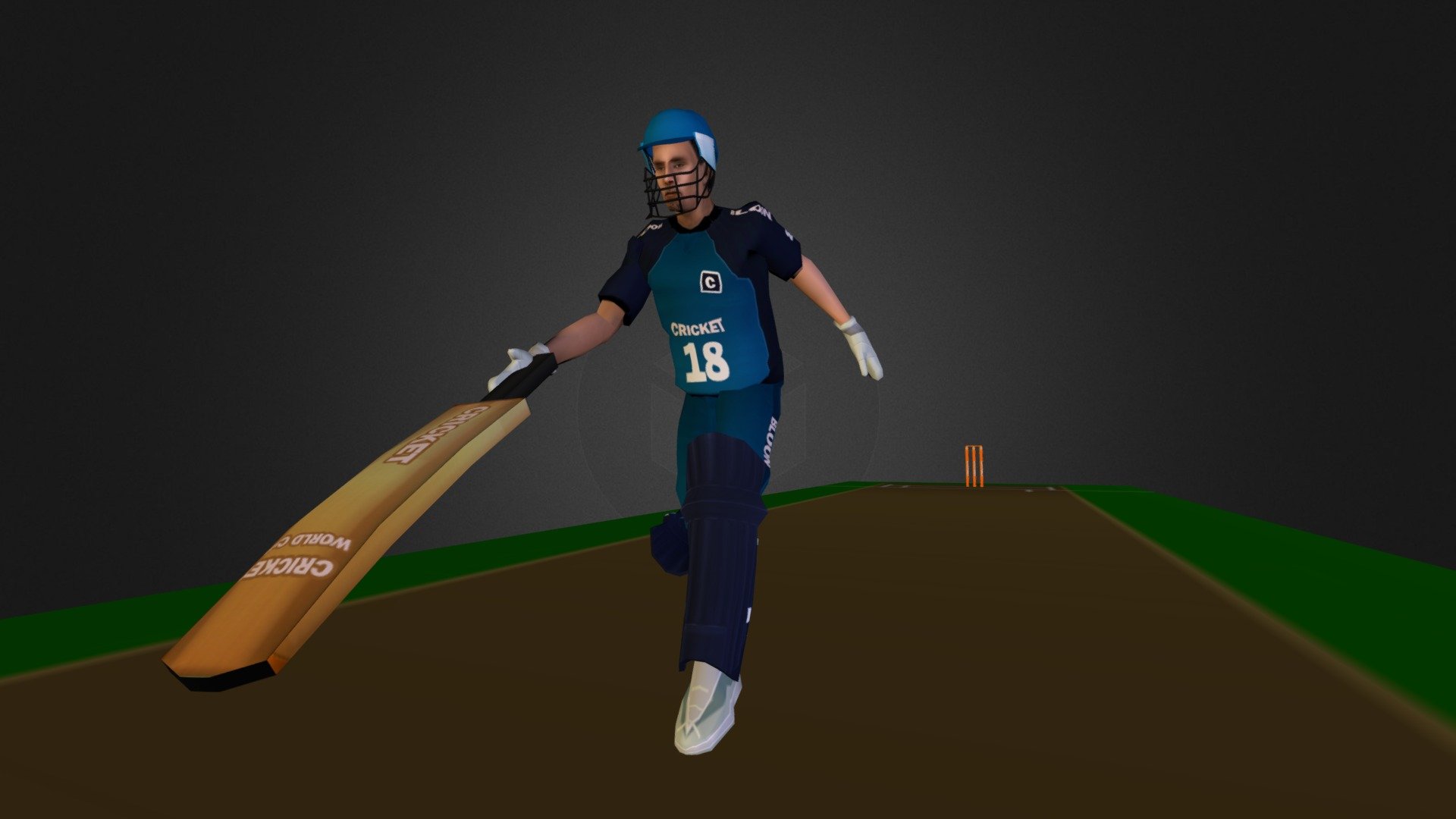 Low Poly Game Character - Cricket Player - 3D model by Mahin 3d model
