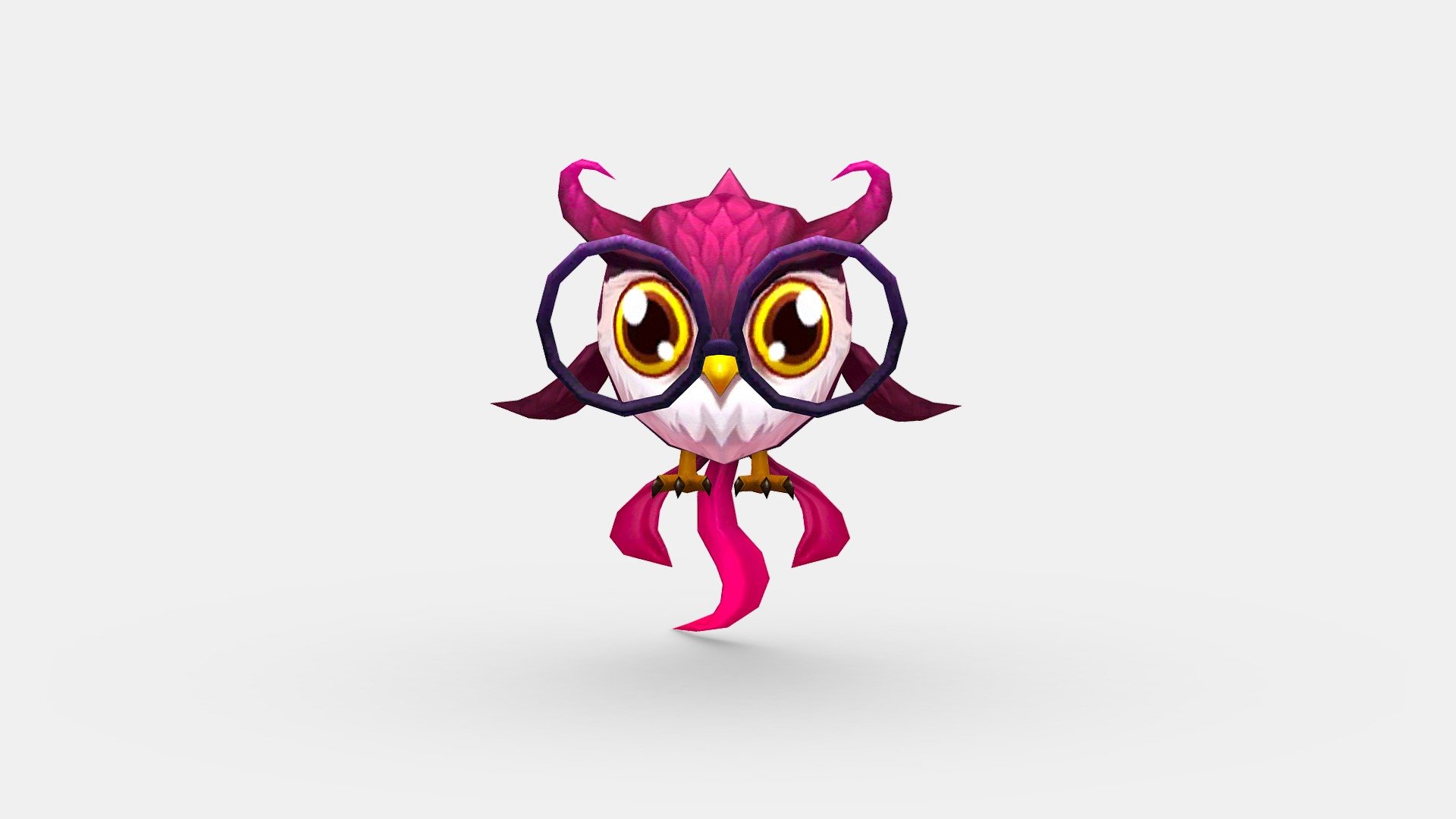 Cartoon bird - owl with glasses - Cartoon bird - owl with glasses - Buy Royalty Free 3D model by ler_cartoon (@lerrrrr) 3d model