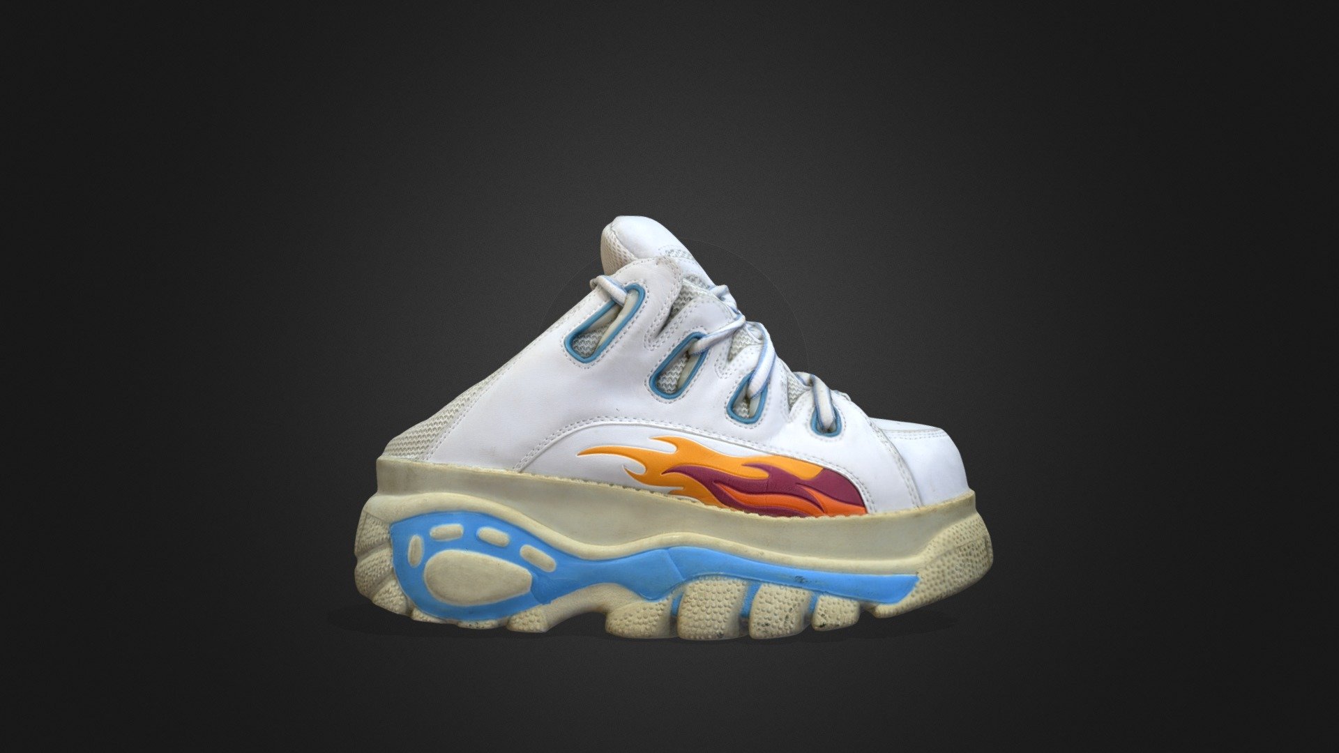 My 3D model generated with photogrammetry software 3DF Zephyr v4.523 processing 422 images - Osiris Platform Sneakers - White Flames - Buy Royalty Free 3D model by Sikozu 3d model