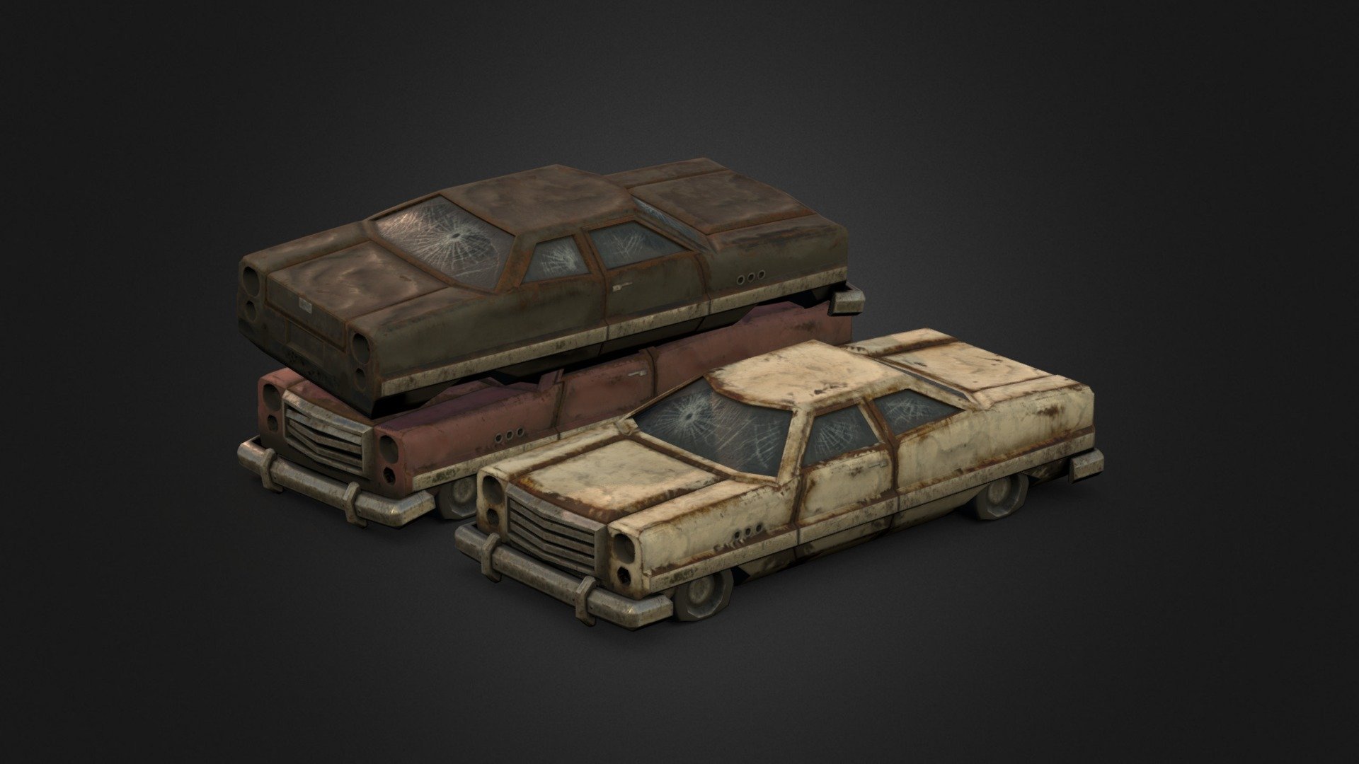 It (was) clobbering time.

3DSMax and Substance Painter

Some cars for the same scene as my bus model.

UPDATE FEB2017: Do not re-upload, re-sell, or use without giving credit, A DMCA will be filed if you do. That being said, enjoy my models. You are welcome to use them in Indie projects, mods, and artwork, as long as I'm credited properly 3d model