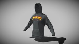 Trasher Skater Hoodie style, avatar, cloth, shirt, skateboard, fashion, clothes, ready, subdivision, vr, ar, designer, sweater, gangsta, swamp, marvelous, hoodie, sweatshirt, gangster, trasher, sweat, subdivision-ready, asset, game, blender, lowpoly, low, poly