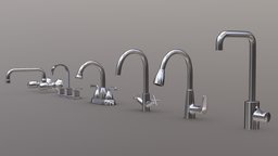 Faucet Collection Set bathroom, set, shower, chrome, mixer, water, kitchen, tap, fixture, faucet, blender