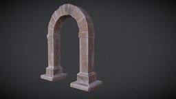 Lowpoly Classical Archway archway, classical, lowpoly, stone, gameasset, stylized