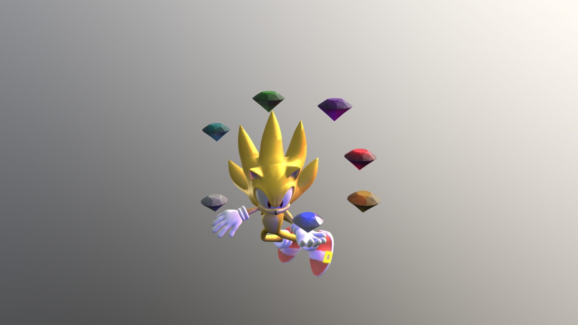 Super sonic is powered by the chaos emeralds which allows him to go super for awhile until all of the rings are drained out - Super Sonic - Download Free 3D model by Jackal Phantom (@srbhypersonic) 3d model
