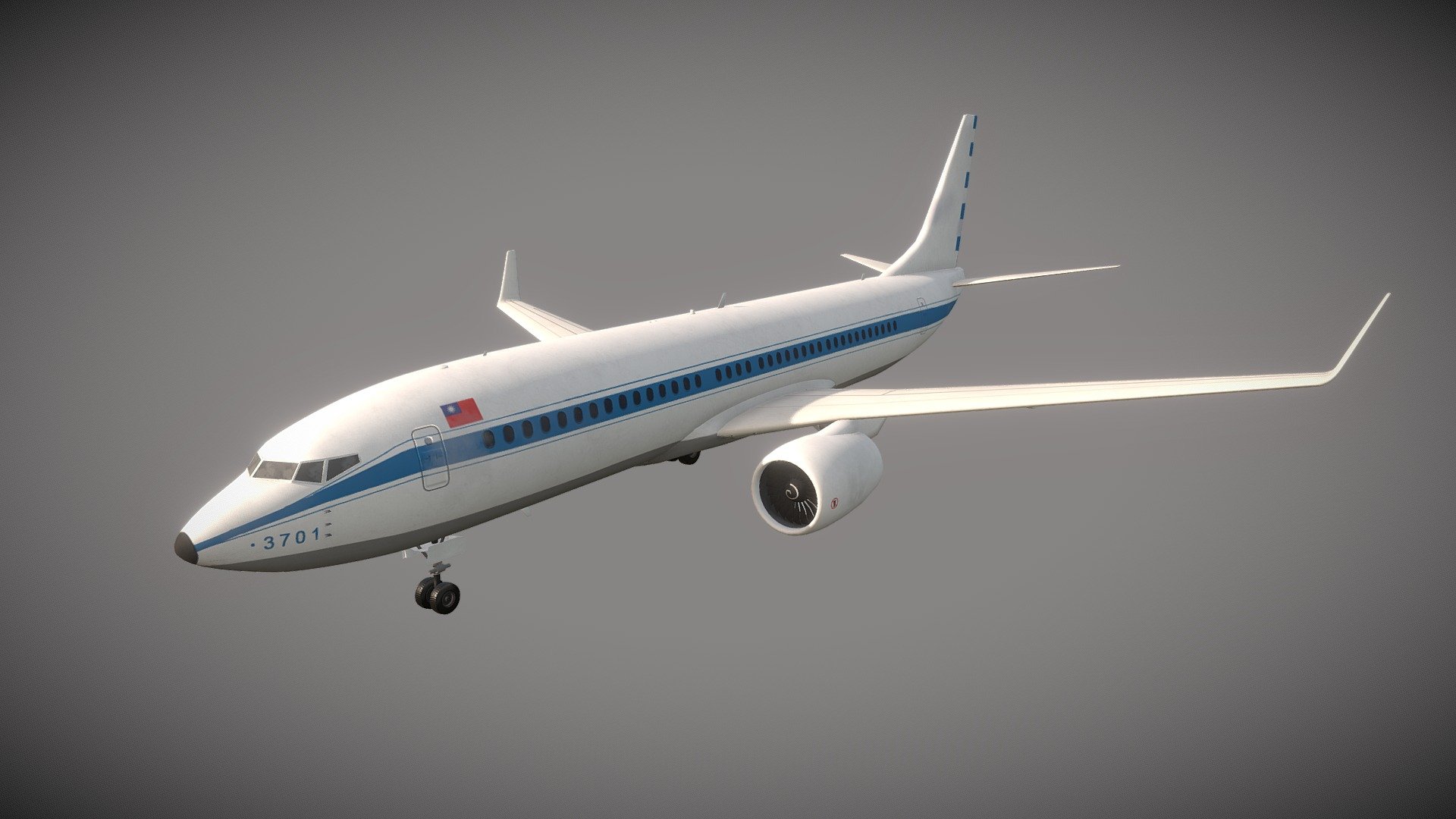 airplane - Taiwan 737-800 - 3D model by ghjfyhjn 3d model
