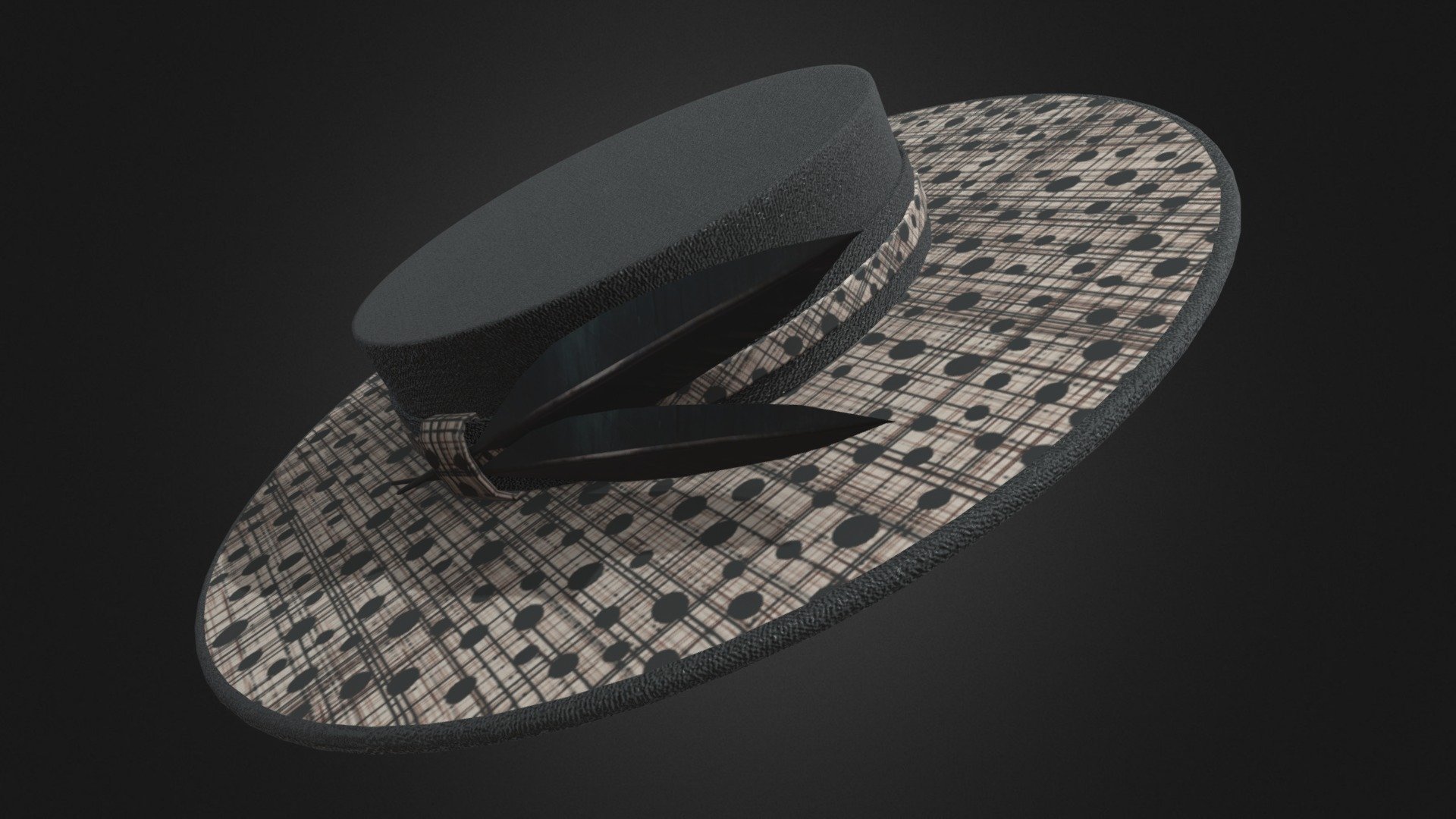 Arquivo feito p/ Spark Ar ( Filtro do Instagram e Outros ) - HAT BLACK FINE STRAW - 3D model by Rbone3D 3d model
