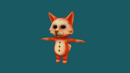 Fox teddy, fox, 3d, lowpoly, model