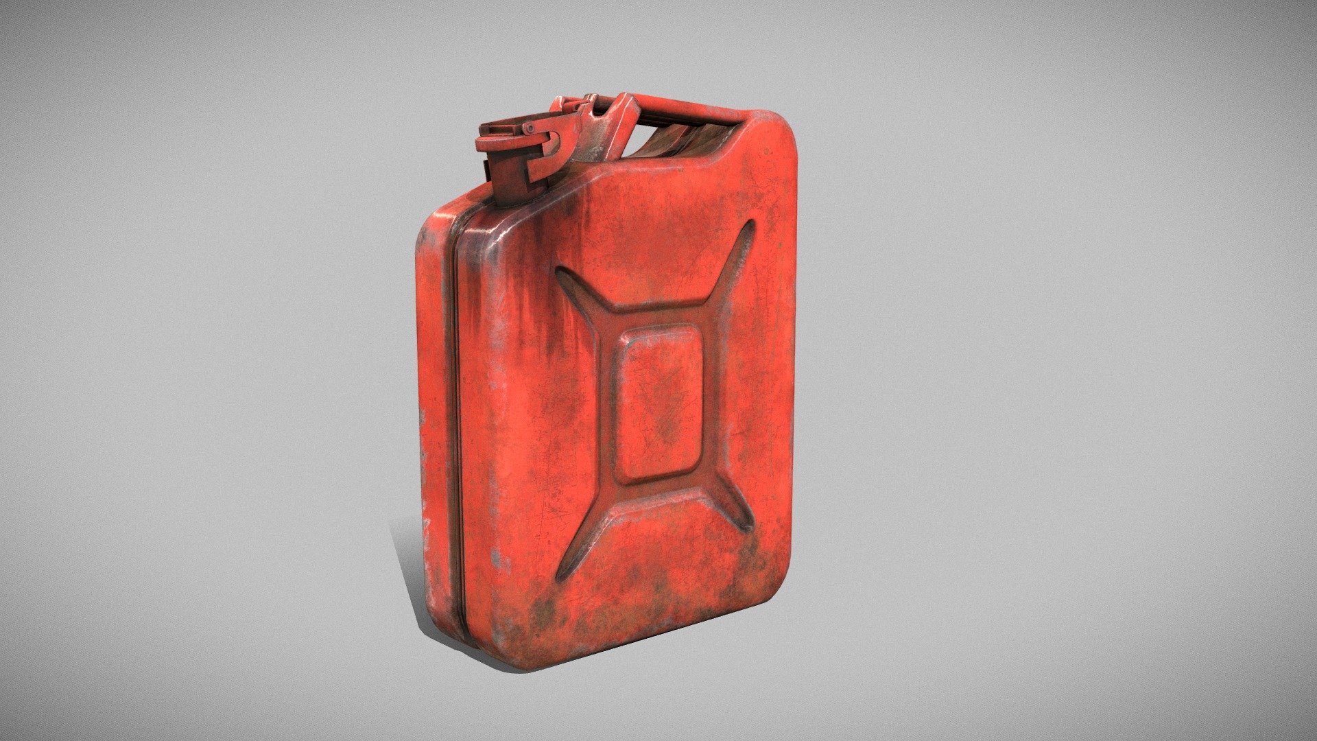 Low poly version of rusted and worn-out gasoline can 3d model
