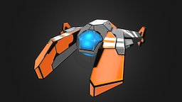 Low-Poly / Space Fighter for mobile game fighter, spacecraft, lowpolymodel, qixel, lowpoly, blender3d, space, spaceship
