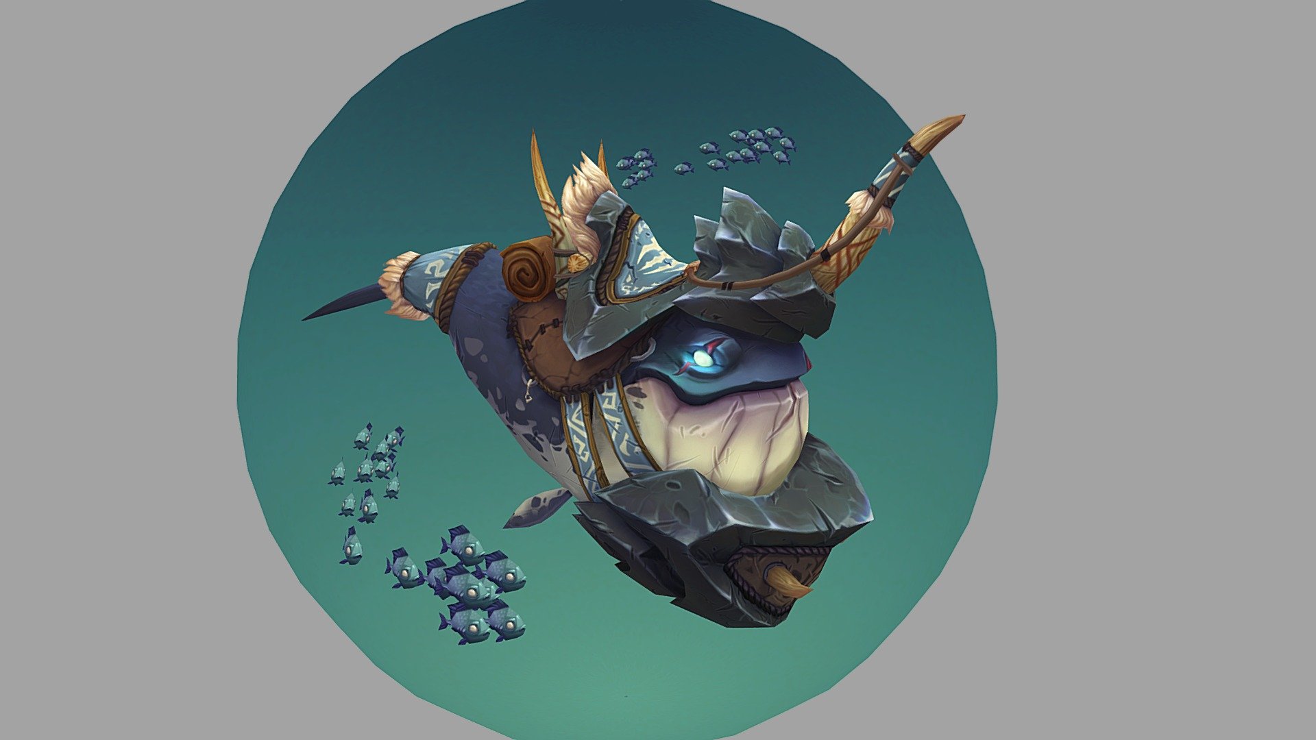 My submission for the Blizzard student character art contest! An aquatic mount for World of Warcraft.

5,056 tris
1024 x 1024 texture

Process and high poly: https://www.artstation.com/artwork/1nbvG2 - Warwhal - 3D model by tiffachiu (@tikachiu) 3d model