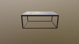 Modern Table with Steel and Carrara Marble