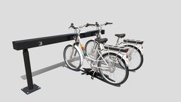 Electric City Bicycle and Station bike, green, bicycle, stand, fitness, eco