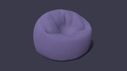 Purple Velvet Bean Bag purple, seat, bag, furniture, bean, beans, velvet, beanbag, not_animated