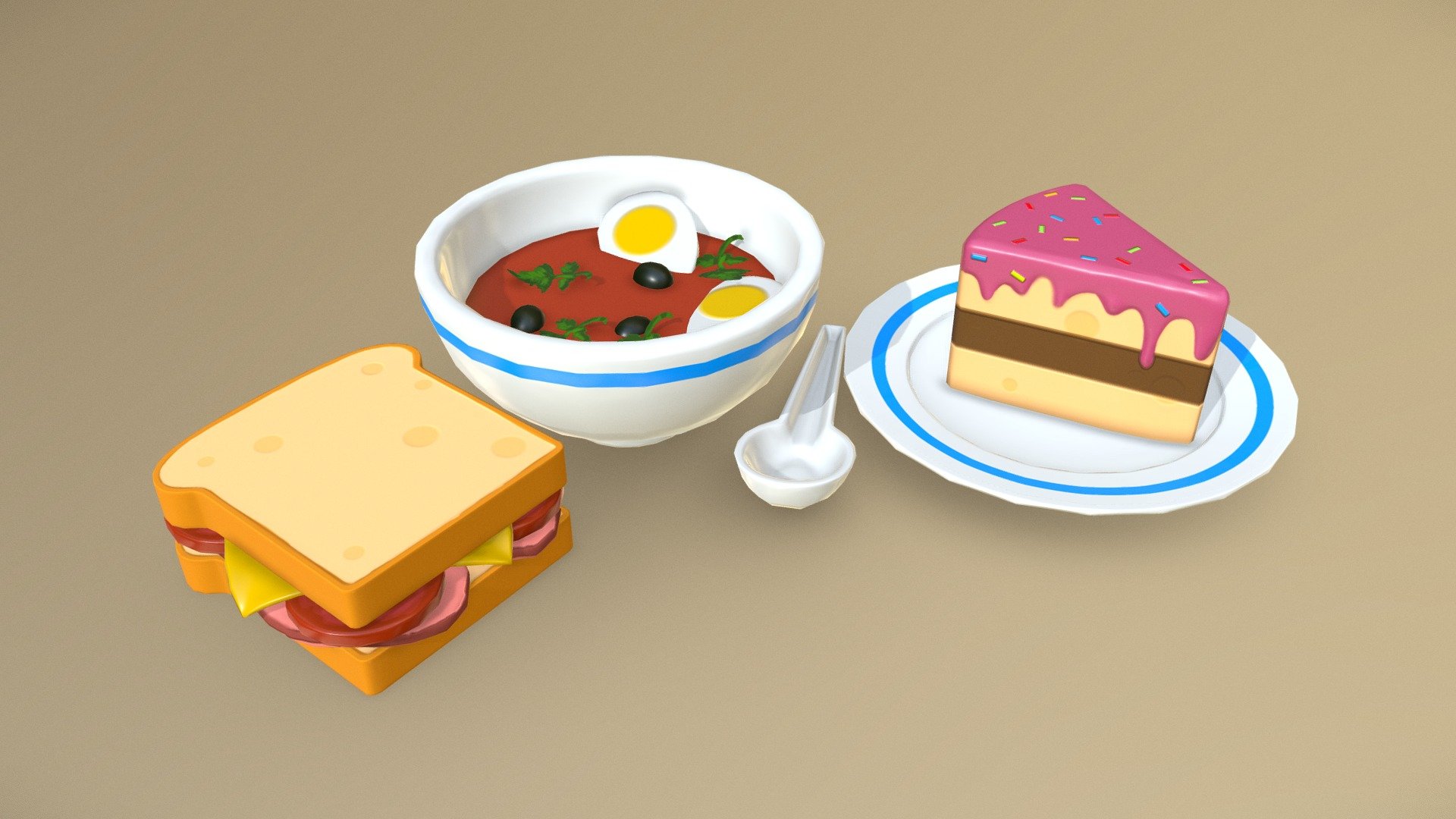 My contribution to LowPoly Battle competition on CG Allies - Food Study - 3D model by Alex Pogorelov (@aldunmer) 3d model