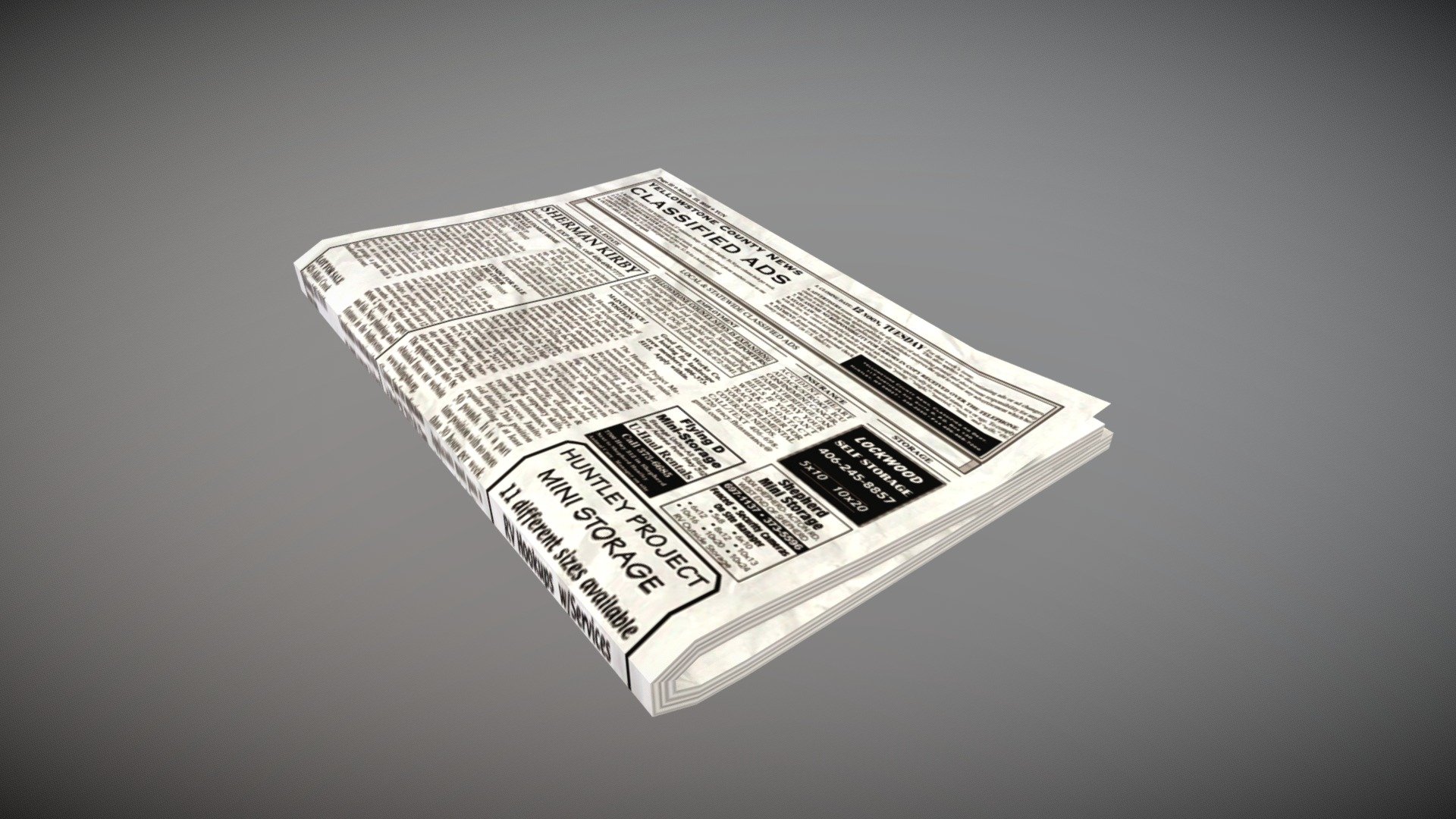 Newspaper - 3D model by mitchell_read 3d model