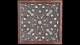 Islamic Geometric Motif on Wooden Door Panel