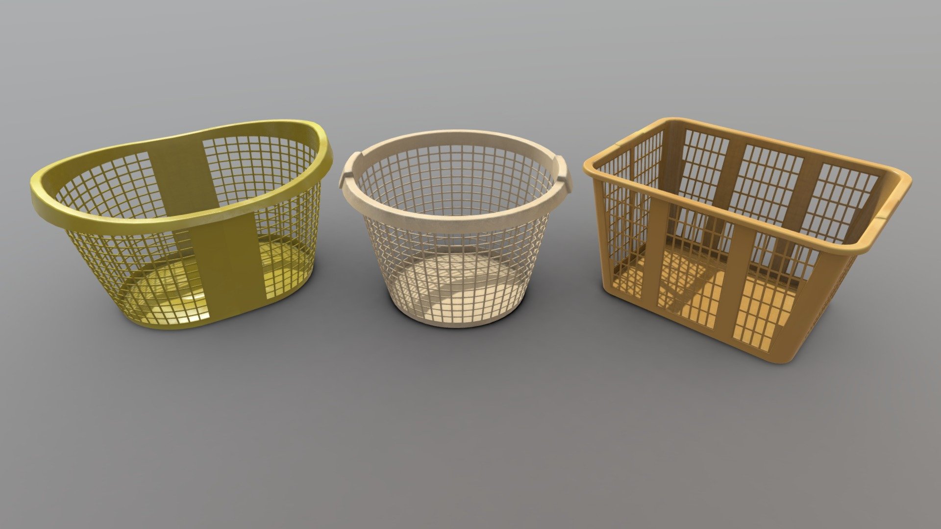 plastic laundry baskets - Plastic Laundry Baskets - 3D model by joemauke 3d model