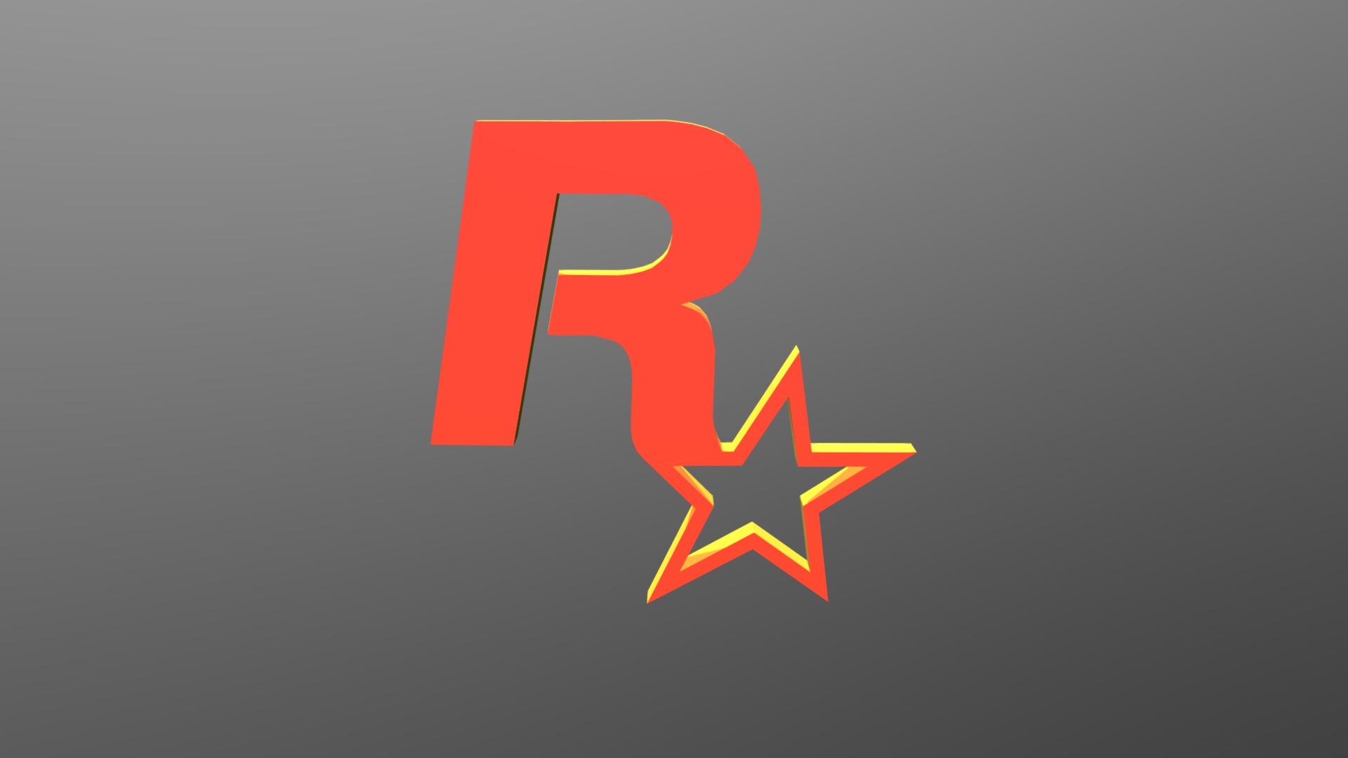 First time using quad draw, done for fun - Rockstar Logo - 3D model by FacultyManBruce 3d model