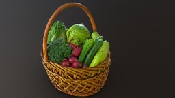 Vegetable set basket, vegetables, realitycapture, rcearthday