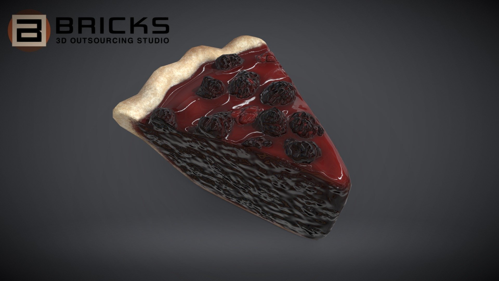 PBR Food Asset:
BlackGrassberryPiePiece
Polycount: 1114
Vertex count: 559
Texture Size: 2048px x 2048px
Normal: OpenGL

If you need any adjust in file please contact us: team@bricks3dstudio.com

Hire us: tringuyen@bricks3dstudio.com
Here is us: https://www.bricks3dstudio.com/
        https://www.artstation.com/bricksstudio
        https://www.facebook.com/Bricks3dstudio/
        https://www.linkedin.com/in/bricks-studio-b10462252/ - BlackGrassberryPiePiece - Buy Royalty Free 3D model by Bricks Studio (@bricks3dstudio) 3d model