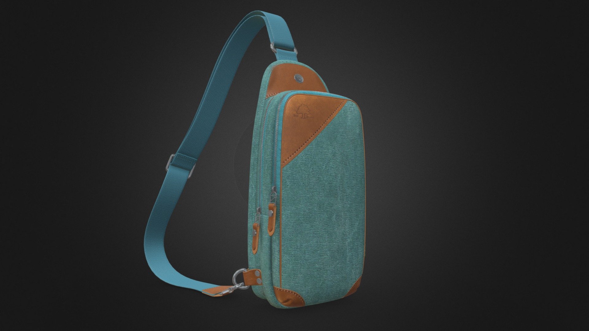 General Textures [BaseColor-Metallic-Height-AO-Normal-Roughness] - Canna Canvas Sling Bag (Teal) - Buy Royalty Free 3D model by Rifat.SarKar 3d model
