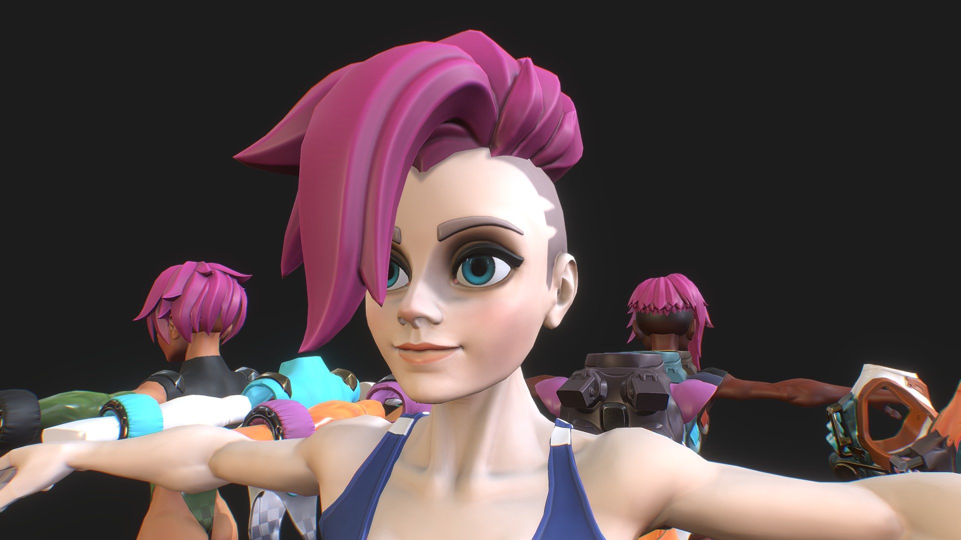 This is a modular female model pack, which is fully rigged except facial rigging. I'm also including unity package.

some footage: https://youtu.be/1RvGr6lJnfQ?t=469 - PBR sci-fi stylized female model - Buy Royalty Free 3D model by jeebs 3d model