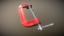 old G-Clamp PBR low poly grip, clamp, cg, woodworking, garage, screw, equipment, mechanism, hardware, tool, machine, iron, substance, unity, pbr, workshop, shop, construction, industrial, steel