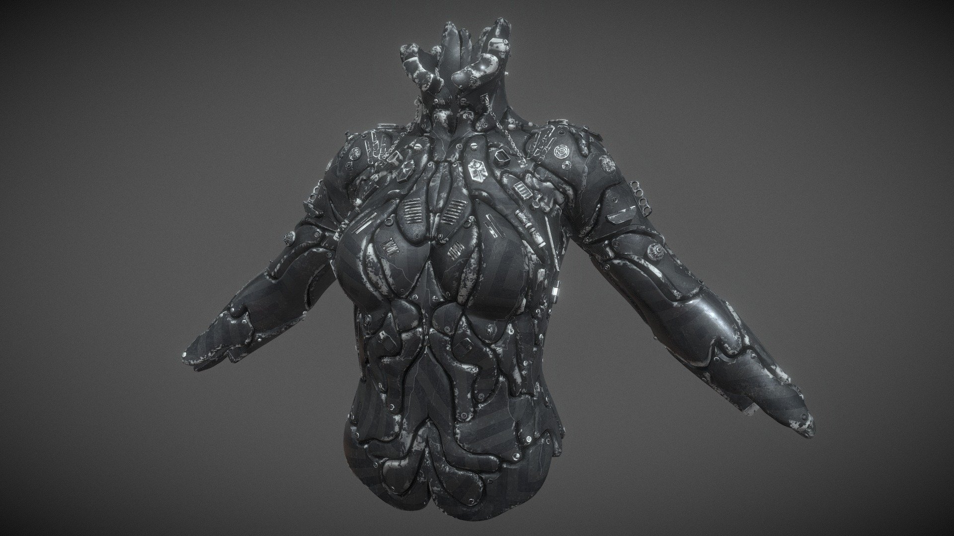 Cybernetic suits - are energy suits designed to be demonstrated in a 3d fashion show, as well as to transfer enormous energy to a person.

I made them 8K textures, you can download them, their kit includes (Regular, Metallic, Roughness, Height, Base Color).

You can download these costumes for your works for free! I will be very pleased if you mark me when dropping your work 3d model