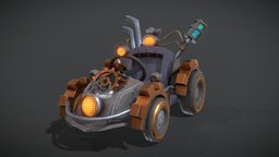 Steampunk Kart kart, substancepainter, substance, game, gameasset, stylized
