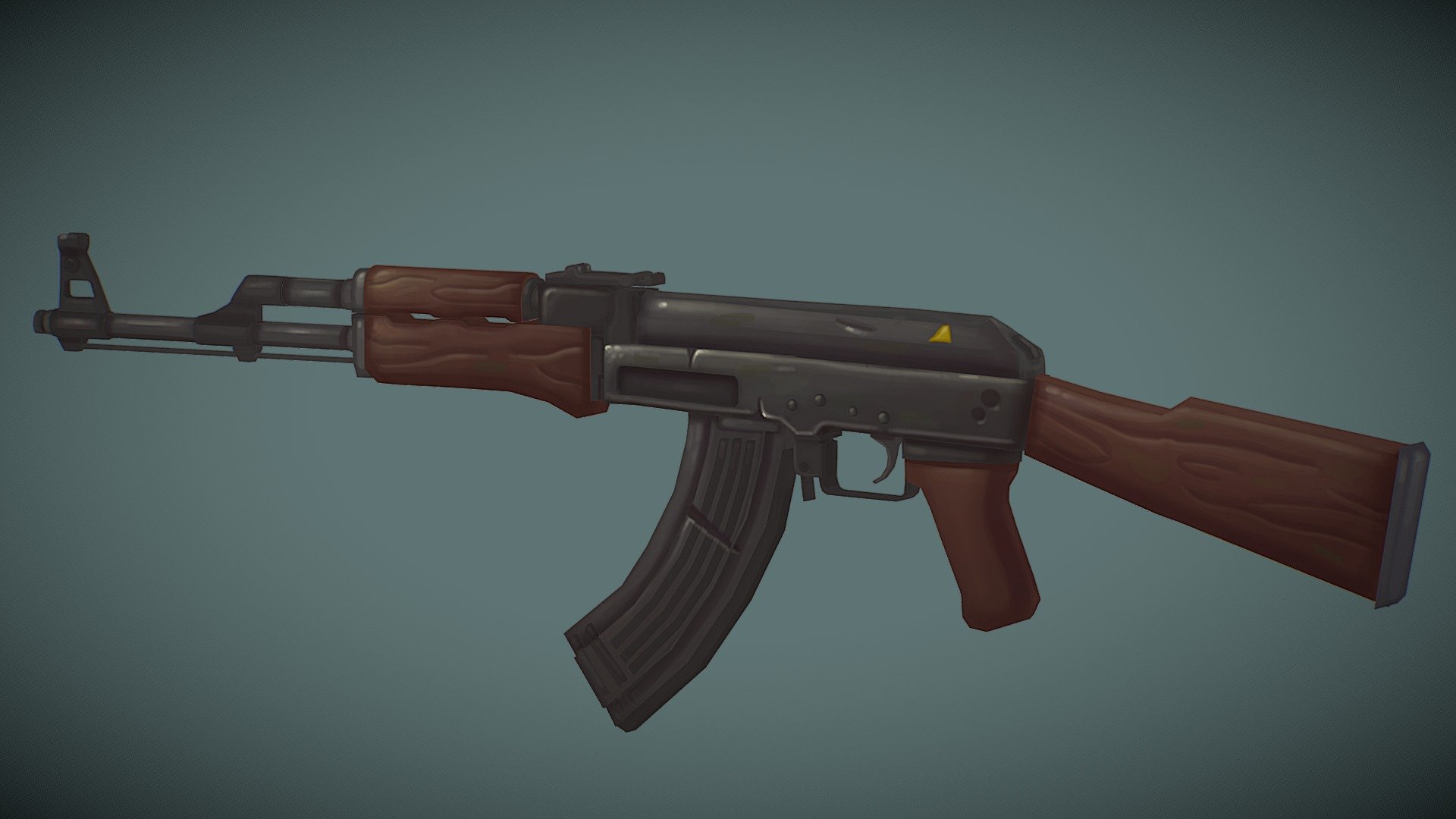 Low poly Ak-47 Hand Painted Made for a pack of guns made with Blender and textures with 3D Coat and Photoshop 1024x1024 hand painted textures 3d model