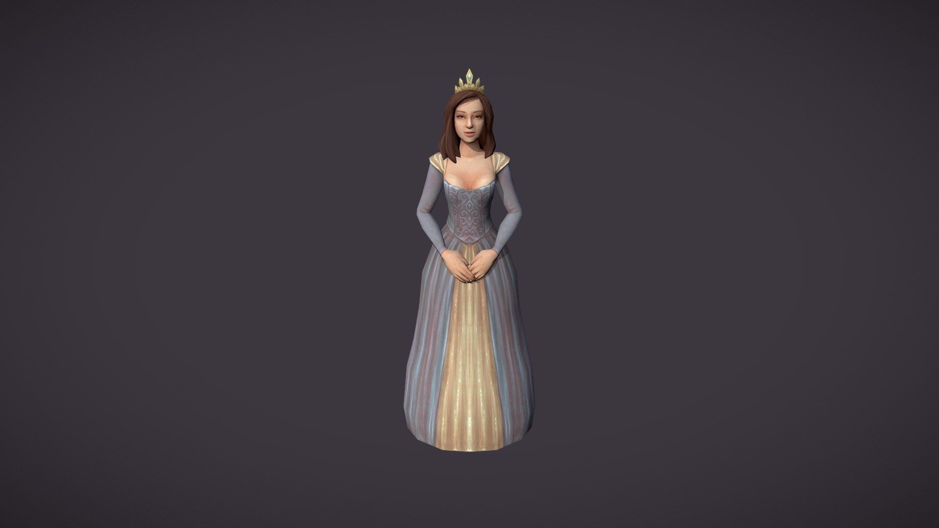 Low poly handpainted fantasy princess. This character perfect for vendor NPC for your game. Rigged, animated, ready for mobile games.




1100 polys

diffuse map 1024px in .png format

humanoid rig compatible with any humanoid character

animations: idle, walk, run
 - Princess - 3D model by cattleya 3d model