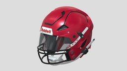 Riddell Axiom PBR Realistic hat, cap, football, speed, equipment, vr, ar, american, strap, safety, mask, facemask, official, superbowl, protect, riddell, asset, game, 3d, helmet, sport, black