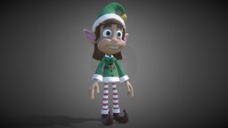 Holiday Elf Character hat, autodesk, biped, elf, 3dart, xmas, gamedesign, bell, christmas, classic, north, holiday, adobe, stripes, pole, elves, creaturedesign, maya, character, modeling, design, female, creature, characterdesign, lady