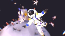 Lowpoly Astronauts asteroid, moon, lunar, people, gravity, module, astronomy, luna, astronaut, spacestation, spacesuit, spacex, low-poly-model, astronauta, character, low-poly, blender, lowpoly, characterdesign, human, space, virgin-gallactic, blue-origin