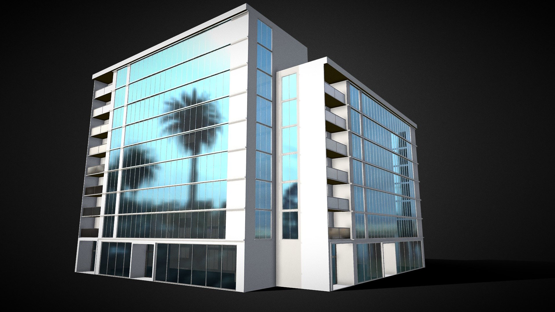 Miami building 2  to support your architectural creations. With this building constructed from individual pieces you can deconstruct and rebuild as you wish to create your buildings 3d model
