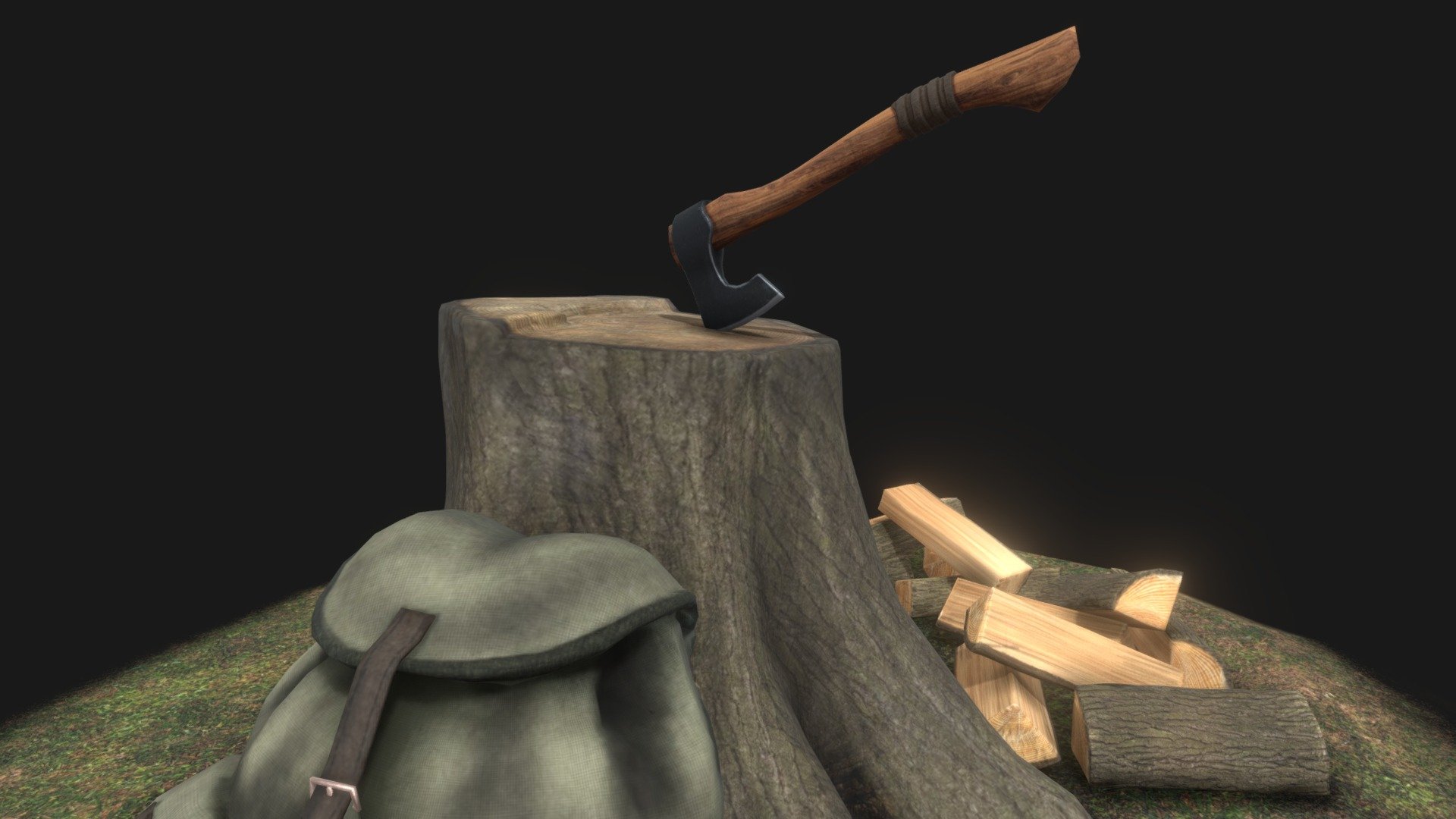 This model can be used for forest asset

Game ready

low poly - trianguleted exept axe

PBR Materials 2 - type metalness

Objects - 5

Vertices - 6 683

Edges - 18 417

Faces - 11 800

Triangles 12 938 - Axe on Stump - 3D model by Gajk.Mv 3d model