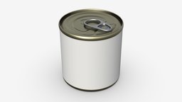 Canned food round tin metal aluminum can 014 food, product, packaging, lid, can, aluminum, tin, store, jar, shiny, metal, yellow, label, canned, conserve, 3d, pbr, container, ring, pullup