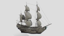 black_pearl_ship_model pirateship, jacksparrow, blackpearl, piratesofthecaribbean, ship, pirate